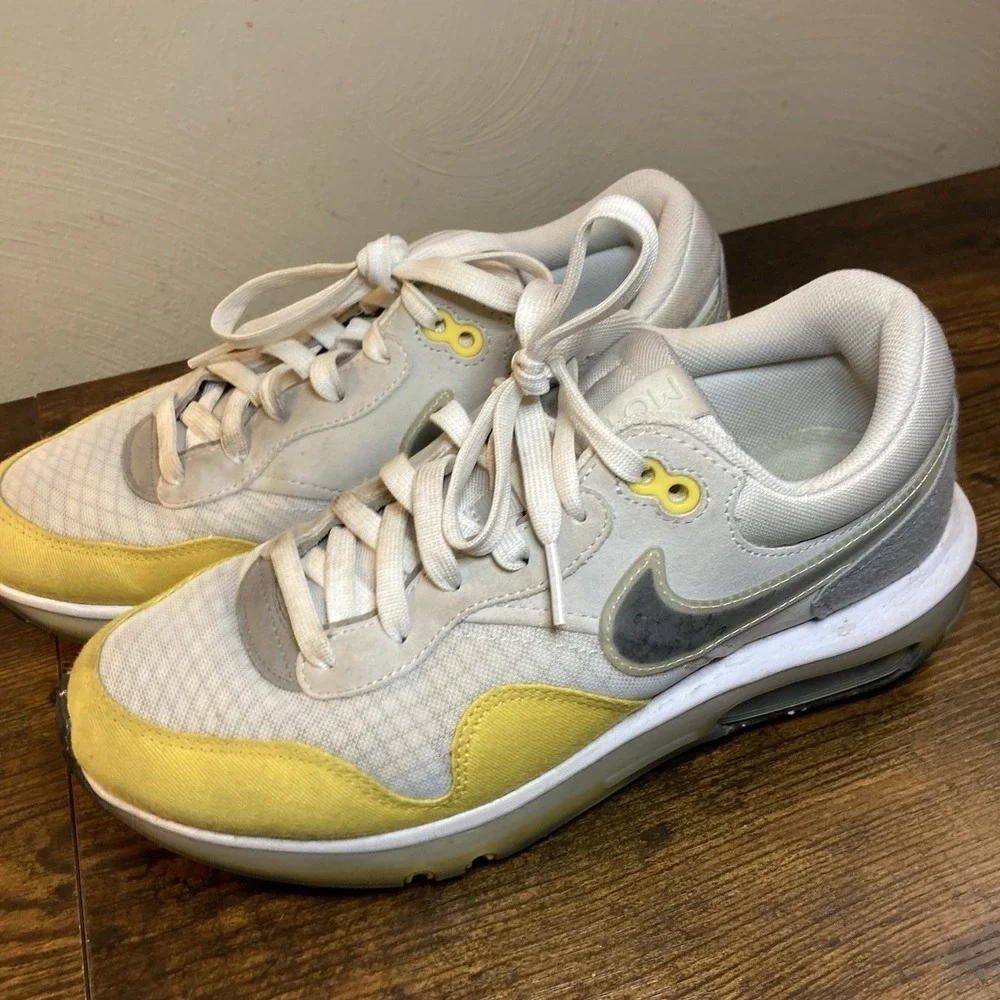 Nike‎ Air Max Motif Men's Yellow Grey Sneakers DD3697-001 Size 6.5